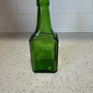 Vintage Green Glass Bitters Bottle